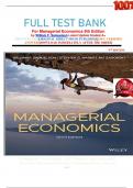                    FULL TEST BANK For Managerial Economics 9th Edition by William F&period; Samuelson Latest Update Graded A&plus;     