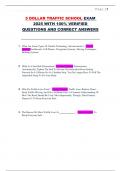 5 DOLLAR TRAFFIC SCHOOL EXAM  2025 WITH 100&percnt; VERIFIED  QUESTIONS AND CORRECT ANSWERS