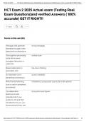 HCT Exam 2 2025 Actual exam &lpar;Testing Real Exam Questions&rpar;and verified Answers &lpar; 100&percnt; accurate&rpar; GET IT RIGHT&excl;&excl;