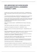 BIO-MEDICINE NCCAOM BOARD EXAM QUESTIONS & ANSWERS CORRECT 100&percnt;