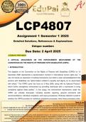 LCP4807 Assignment 1 (100% COMPLETE ANSWERS) Semester 1 2025 - DUE 2 April 2025