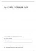 GA ESTHETICIAN STATE BOARD PRACTICE TEST QUESTIONS AND ANSWERS 2025 COMPLETE
