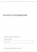 GA ESTHETICS STATE BOARD WRITTEN TEST PART 1 ALL CURRENT EXAM VERSIONS WITH A STUDY GUIDE &vert; DETAILED AND VERIFIED FOR GUARANTEED PASS &vert; GRADED A &vert; LATEST