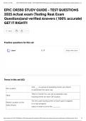 EPIC OR350 STUDY GUIDE - TEST QUESTIONS 2025 Actual exam &lpar;Testing Real Exam Questions&rpar;and verified Answers &lpar; 100&percnt; accurate&rpar; GET IT RIGHT&excl;&excl;