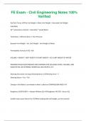 FE Exam - Civil Engineering Notes 100%  Verified