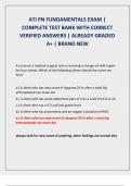 ATI PN FUNDAMENTALS EXAM &vert;  COMPLETE TEST BANK WITH CORRECT  VERIFIED ANSWERS &vert; ALREADY GRADED  A&plus; &vert; BRAND NEW 