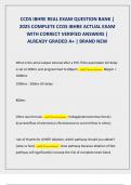 CCDS IBHRE REAL EXAM QUESTION BANK &vert;  2025 COMPLETE CCDS IBHRE ACTUAL EXAM  WITH CORRECT VERIFIED ANSWERS &vert;  ALREADY GRADED A&plus; &vert; BRAND NEW