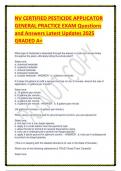 NV CERTIFIED PESTICIDE APPLICATOR GENERAL PRACTICE EXAM Questions and Answers Latest Updates 2025 GRADED A&plus;&period;