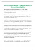 Instrument Rating Stage 2 Exam Questions and  Answers Latest Update