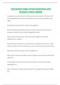 Instrument stage 3 Exam Questions and  Answers Latest Update