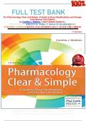                       FULL TEST BANK For Pharmacology Clear and Simple&colon; A Guide to Drug Classifications and Dosage Calculations Third Edition by Cynthia J&period; Watkins  Latest Update Graded A&plus;     