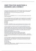 CBMT PRACTICE QUESTIONS & ANSWERS 100&percnt; CORRECT