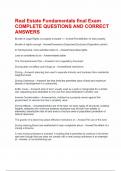 Real Estate Fundamentals final Exam COMPLETE QUESTIONS AND CORRECT ANSWERS