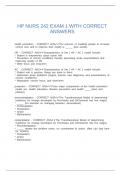 HP NURS 242 EXAM 1 WITH CORRECT ANSWERS