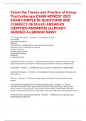 Yalom the Theory and Practice of Group Psychotherapy EXAM NEWEST 2025 EXAM COMPLETE QUESTIONS AND CORRECT DETAILED ANSWERS &lpar;VERIFIED ANSWERS&rpar; &vert;ALREADY GRADED A&plus;&vert;&vert;BRAND NEW&excl;&excl;