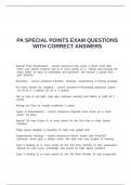 PA SPECIAL POINTS EXAM QUESTIONS WITH CORRECT ANSWERS