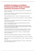 Certified Compliance and Ethics Professional &lpar;CCEP&rpar; Exam Complete Questions & Answers to Pass