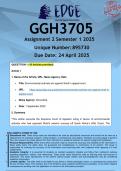 GGH3705 Assignment 2 &lpar;ANSWERS&rpar; Semester 1 2025 - DISTINCTION GUARANTEED