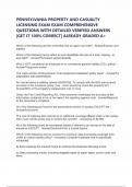 PENNSYLVANIA PROPERTY AND CASUALTY LICENSING EXAM EXAM COMPREHENSIVE QUESTIONS WITH DETAILED VERIFIED ANSWERS &vert;GET IT 100&percnt; CORRECT&vert; ALREADY GRADED A&plus;