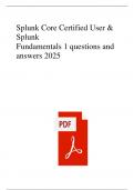Splunk Core Certified User & Splunk Fundamentals 1 Complete Questions And Answers