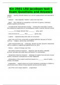 Kin 2501 LSU Jacobsen test 1 Exam Questions and Answers