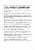 NUR2063 ESSENTIALS OF PATHOPHYSIOLOGY EXAM 2 LATEST  REAL EXAM QUESTIONS AND CORRECT ANSWERS RASMUSSEN &vert;AGRADE&sol; GET IT RIGHT
