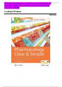 Pharmacology Clear and Simple&colon; A Guide to Drug Classifications and Dosage Calculations 4th Edition TEST BANK by Cynthia J&period; Watkins&comma; All Chapters 1 - 21&comma; Verified Newest Version
