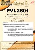 PVL2601 Assignment 2 (COMPLETE ANSWERS) Semester 1 2025 - DUE April 2025