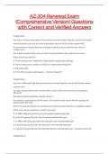 AZ-104 Renewal Exam &lpar;Comprehensive Version&rpar; Questions with Correct and Verified Answers