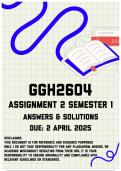 GGH2604 Assignment 2 Semester 1 &vert; Due 2 April 2025
