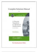 Solutions Manual for A Discrete Transition to Advanced Mathematics 2nd Edition by Bettina Richmond&comma; Thomas Richmond- American Mathematical Society &lbrack;INSTRUCTOR'S VERSION&rsqb;