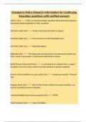 Emergency Police Dispatch Information for Continuing Education questions with verified answers