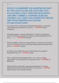 POLICE LEADERSHIP AND ADMINISTRATION  BY WILLIAM WALSH AND GENNARO VITO  EXAM &vert;&vert; 2025 LATELY UPDATED QUESTIONS  AND 100&percnt; CORRECT ANSWERS ALREADY  GRADED A&plus;&vert;&vert; LATEST AND COMPLETE UPDATE  2025 WITH VERIFIED SOLUTIONS&vert;&vert;  GUARANTEED PASS&excl;&excl; 