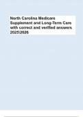 North Carolina Medicare Supplement and Long-Term Care with correct and verified answers 20252026