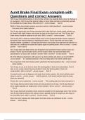 Aumt Brake Final Exam complete with Questions and correct Answers