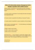 WGU C724 Information Systems Management Unit 2 Module 2 questions with verified answers