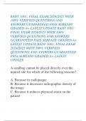 RADT 1001&colon; FINAL EXAM 2024&sol;2025 WITH  100&percnt; VERIFIED QUENTIONS AND  ANSWERS GUARANTEED PASS ALREADY  GRADED A&plus; LATEST UPDATE RADT 1001&colon;  FINAL EXAM 2024&sol;2025 WITH 100&percnt;  VERIFIED QUENTIONS AND ANSWERS  GUARANTEED PASS ALREADY GRADED A&plus;  LATEST UPDATE RADT 1