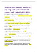 North Carolina Medicare Supplement and Long-Term Care question with answers