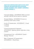 ASAP PACE CERTIFICATION EXAM ACTUAL EXAM  COMPLETE 300 QUESTIONS WITH DETAILED  VERIFIED ANSWERS &lpar;100&percnt; CORRECT ANSWERS&rpar; &sol;  ALREADY GRADED A&plus;  Convergent thinking - ANSW&period;&period;Relies on reason  and logic to find the one best answer to a question