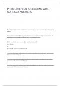 PHYS 1010 FINAL &lpar;UNE&rpar; EXAM WITH CORRECT ANSWERS&period;