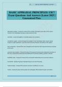 BASIC APPRAISAL PRINCIPLES- CH 7 Exam Questions And Answers &vert;Latest 2025 &vert; Guaranteed Pass&period;