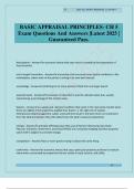 BASIC APPRAISAL PRINCIPLES- CH 5 Exam Questions And Answers &vert;Latest 2025 &vert; Guaranteed Pass&period;