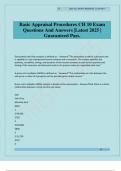 Basic Appraisal Procedures CH 10 Exam Questions And Answers &vert;Latest 2025 &vert; Guaranteed Pass&period;