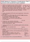 POEP Module 8&colon; Pregnancy Complications&comma; Part 2 questions well answered to pass updated