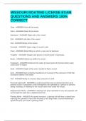MISSOURI BOATING LICENSE EXAM QUESTIONS AND ANSWERS 100&percnt; CORRECT