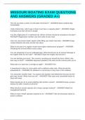 MISSOURI BOATING EXAM QUESTIONS AND ANSWERS &lpar;GRADED A&plus;&rpar;