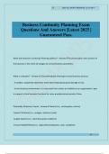 Business Continuity Planning Exam Questions And Answers &vert;Latest 2025 &vert; Guaranteed Pass&period;