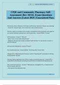 CPJE and Community Pharmacy Self- Assessment &lpar;Rev 10&sol;14&rpar;&period; Exam Questions And Answers &vert;Latest 2025 &vert; Guaranteed Pass&period;