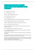 MISSOURI BOATING LICENSE QUESTIONS AND ANSWERS 100&percnt; CORRECT