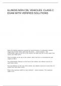Illinois Non CDL Vehicles Class C exam with verified solutions